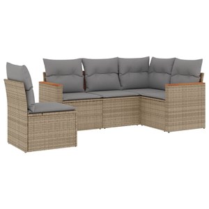 Maison exclusive - salon de jardin avec coussins 5 pcs beige résine tressée