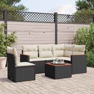 Maison exclusive - salon de jardin 6 pcs avec coussins noir résine tressée