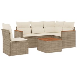 Maison exclusive - salon de jardin avec coussins 6 pcs beige résine tressée