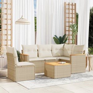 Maison exclusive - salon de jardin avec coussins 6 pcs beige résine tressée