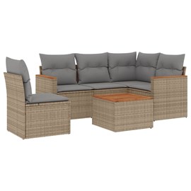 Maison exclusive - salon de jardin avec coussins 6 pcs beige résine tressée