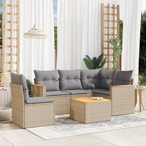 Maison exclusive - salon de jardin avec coussins 6 pcs beige résine tressée