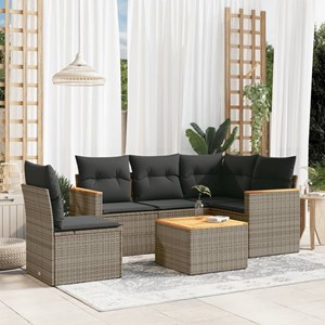Maison exclusive - salon de jardin 6 pcs avec coussins gris résine tressée