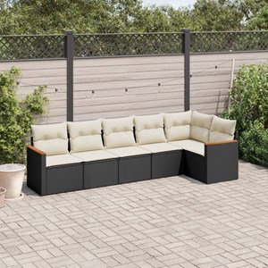 Maison exclusive - salon de jardin 6 pcs avec coussins noir résine tressée