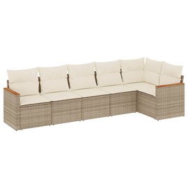 Maison exclusive - salon de jardin avec coussins 6 pcs beige résine tressée