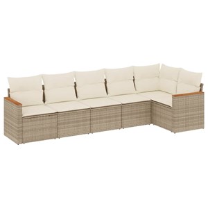 Maison exclusive - salon de jardin avec coussins 6 pcs beige résine tressée