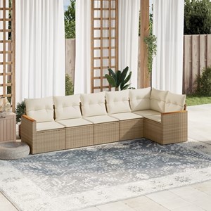 Maison exclusive - salon de jardin avec coussins 6 pcs beige résine tressée