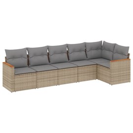 Maison exclusive - salon de jardin avec coussins 6 pcs beige résine tressée