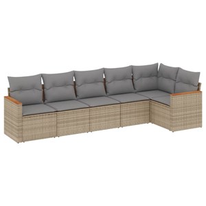 Maison exclusive - salon de jardin avec coussins 6 pcs beige résine tressée