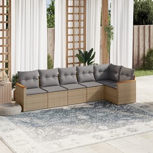 Maison exclusive - salon de jardin avec coussins 6 pcs beige résine tressée