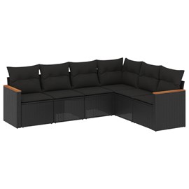 Maison exclusive - salon de jardin 6 pcs avec coussins noir résine tressée