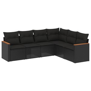Maison exclusive - salon de jardin 6 pcs avec coussins noir résine tressée