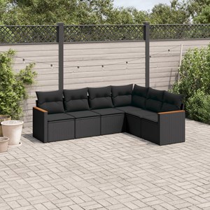 Maison exclusive - salon de jardin 6 pcs avec coussins noir résine tressée