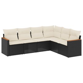 Maison exclusive - salon de jardin 6 pcs avec coussins noir résine tressée