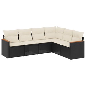 Maison exclusive - salon de jardin 6 pcs avec coussins noir résine tressée