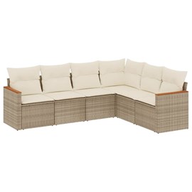 Maison exclusive - salon de jardin avec coussins 6 pcs beige résine tressée