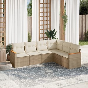 Maison exclusive - salon de jardin avec coussins 6 pcs beige résine tressée