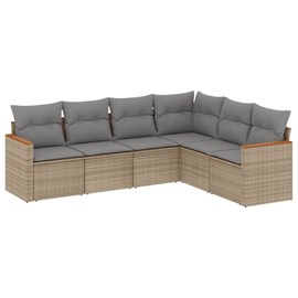 Maison exclusive - salon de jardin avec coussins 6 pcs beige résine tressée