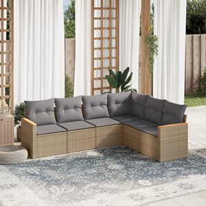 Maison exclusive - salon de jardin avec coussins 6 pcs beige résine tressée