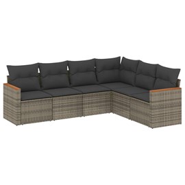 Maison exclusive - salon de jardin 6 pcs avec coussins gris résine tressée