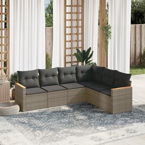 Maison exclusive - salon de jardin 6 pcs avec coussins gris résine tressée