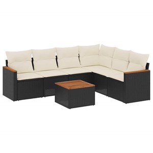 Maison exclusive - salon de jardin 7 pcs avec coussins noir résine tressée