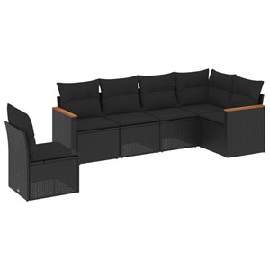 Maison exclusive - salon de jardin 6 pcs avec coussins noir résine tressée