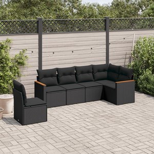 Maison exclusive - salon de jardin 6 pcs avec coussins noir résine tressée