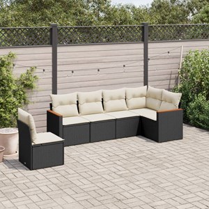 Maison exclusive - salon de jardin 6 pcs avec coussins noir résine tressée