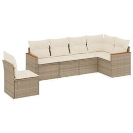 Maison exclusive - salon de jardin avec coussins 6 pcs beige résine tressée