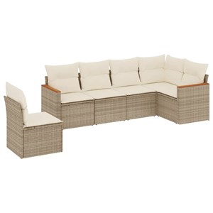 Maison exclusive - salon de jardin avec coussins 6 pcs beige résine tressée