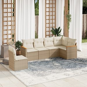 Maison exclusive - salon de jardin avec coussins 6 pcs beige résine tressée