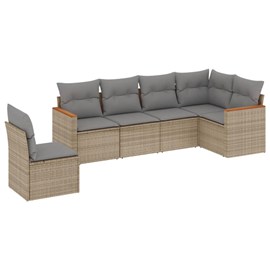 Maison exclusive - salon de jardin avec coussins 6 pcs beige résine tressée