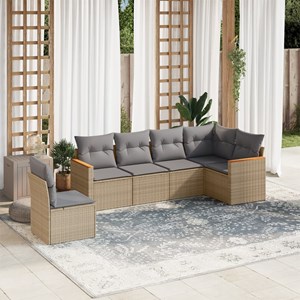 Maison exclusive - salon de jardin avec coussins 6 pcs beige résine tressée