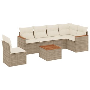 Maison exclusive - salon de jardin avec coussins 7 pcs beige résine tressée