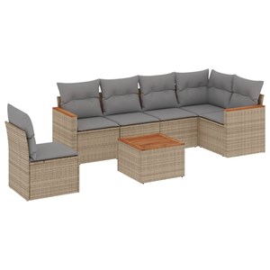 Maison exclusive - salon de jardin avec coussins 7 pcs beige résine tressée