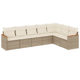 Maison exclusive - salon de jardin avec coussins 7 pcs beige résine tressée