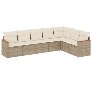 Maison exclusive - salon de jardin avec coussins 7 pcs beige résine tressée