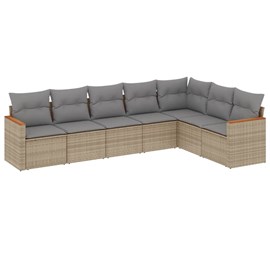 Maison exclusive - salon de jardin avec coussins 7 pcs beige résine tressée