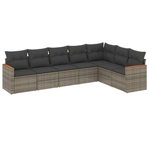 Maison exclusive - salon de jardin avec coussins 7 pcs gris résine tressée