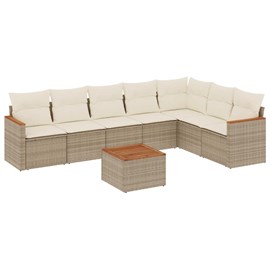 Maison exclusive - salon de jardin avec coussins 8 pcs beige résine tressée