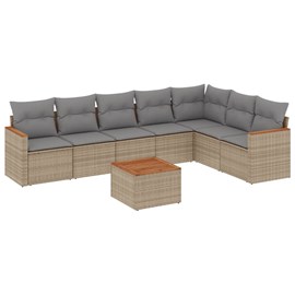 Maison exclusive - salon de jardin avec coussins 8 pcs beige résine tressée