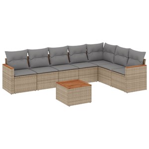Maison exclusive - salon de jardin avec coussins 8 pcs beige résine tressée