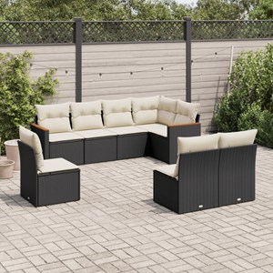 Maison exclusive - salon de jardin 8 pcs avec coussins noir résine tressée