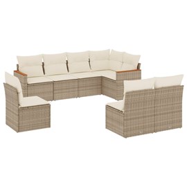 Maison exclusive - salon de jardin avec coussins 8 pcs beige résine tressée