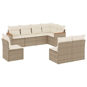Maison exclusive - salon de jardin avec coussins 8 pcs beige résine tressée