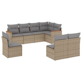 Maison exclusive - salon de jardin avec coussins 8 pcs beige résine tressée