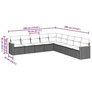 Maison exclusive - salon de jardin 9 pcs avec coussins noir résine tressée