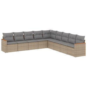 Maison exclusive - salon de jardin avec coussins 9 pcs beige résine tressée