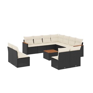 Maison exclusive - salon de jardin 12 pcs avec coussins noir résine tressée